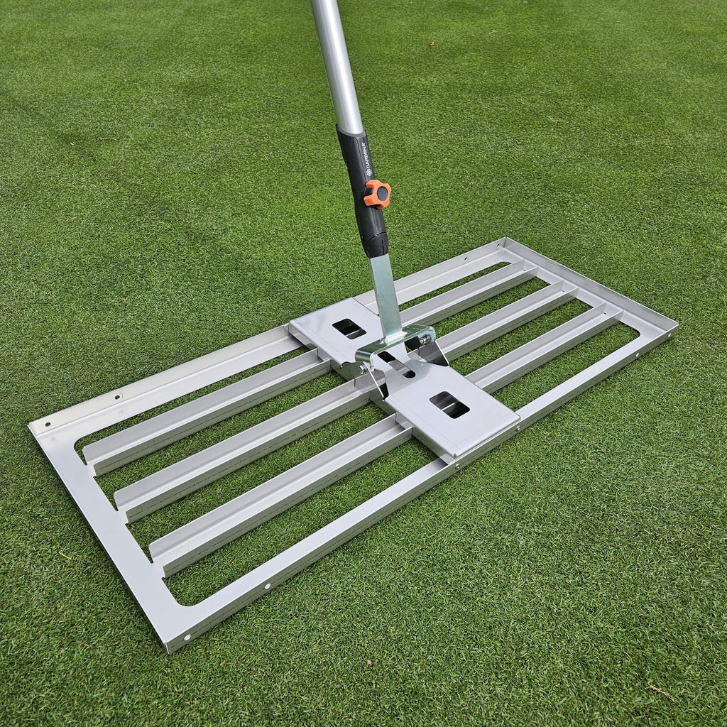 Profi Rasenrakel L (80cm) Edelstahl – 28mm Aufnahme, passend für Gardena & Wolf
